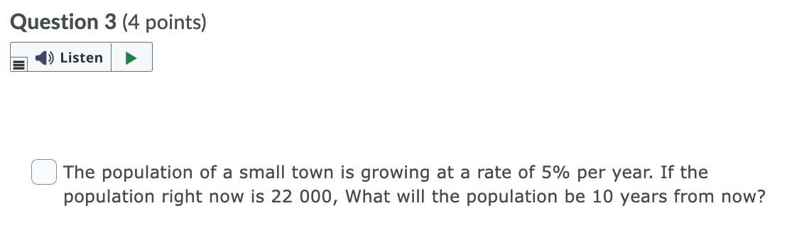 Question 3 (4 points) '3) Listen in C] The