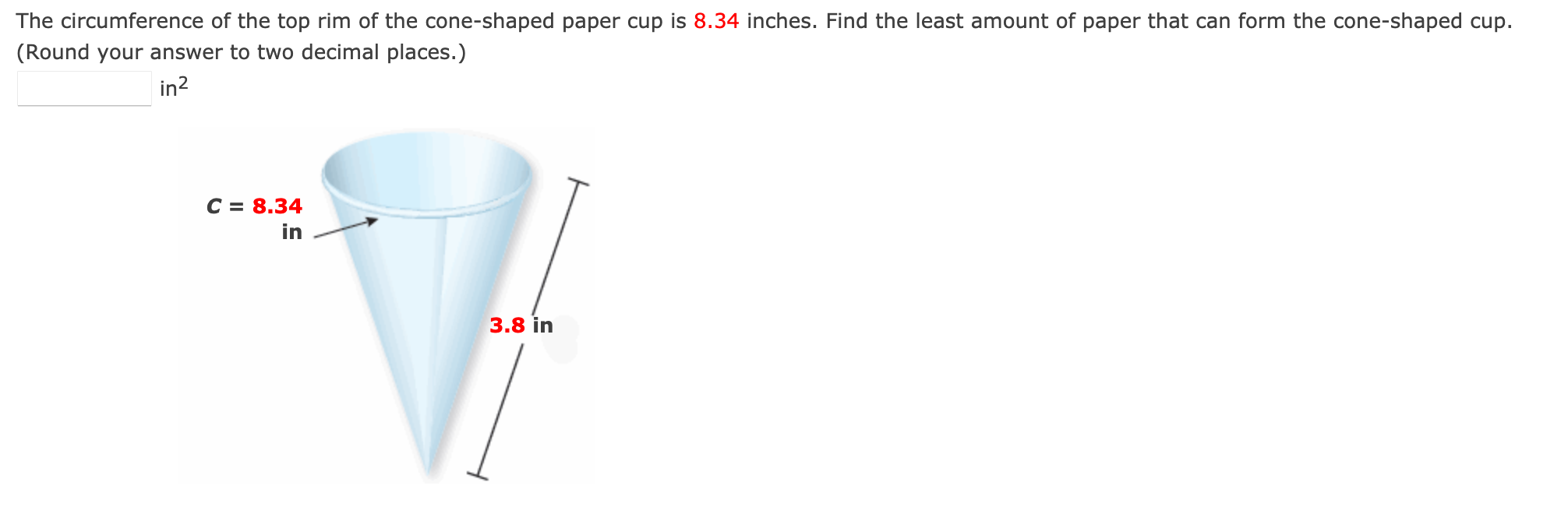 Geometry question The circumference of the top