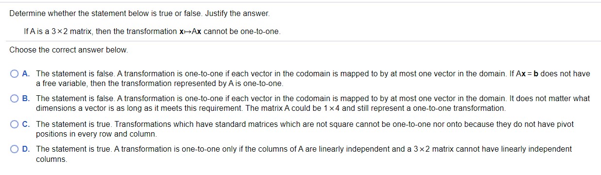 Determine whether the statement below is true or