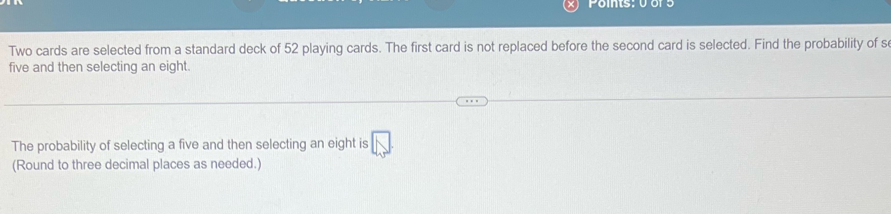 X Points: U of Two cards are selected from a