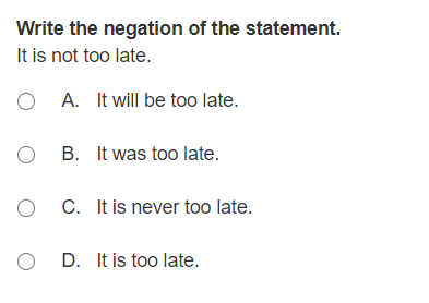 1. \fWrite the negation of the statement. mzR  style=
