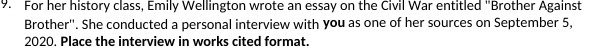 7. For her history class, Emily Wellington wrote