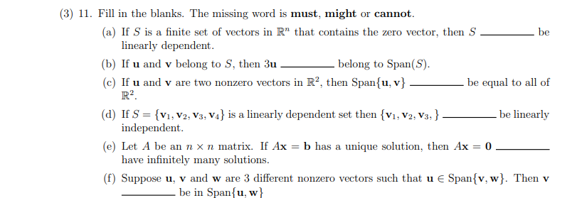 [3] 11. Fill in the blanks. The missing word is