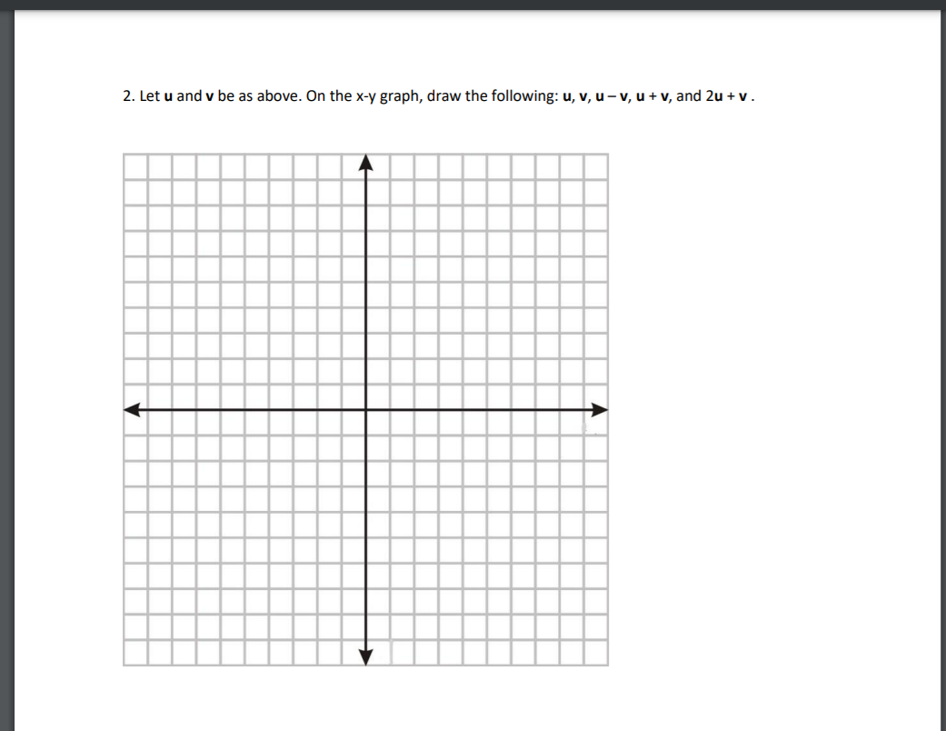 solve those problem 2. Let u and v be as above.