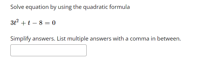 1) Solve the equation 8w + 6w - 9 = 0. Answer: W