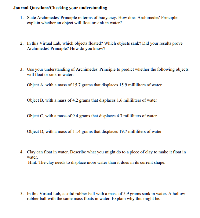 Lab 9: Fluids Purpose/objective: In this virtual