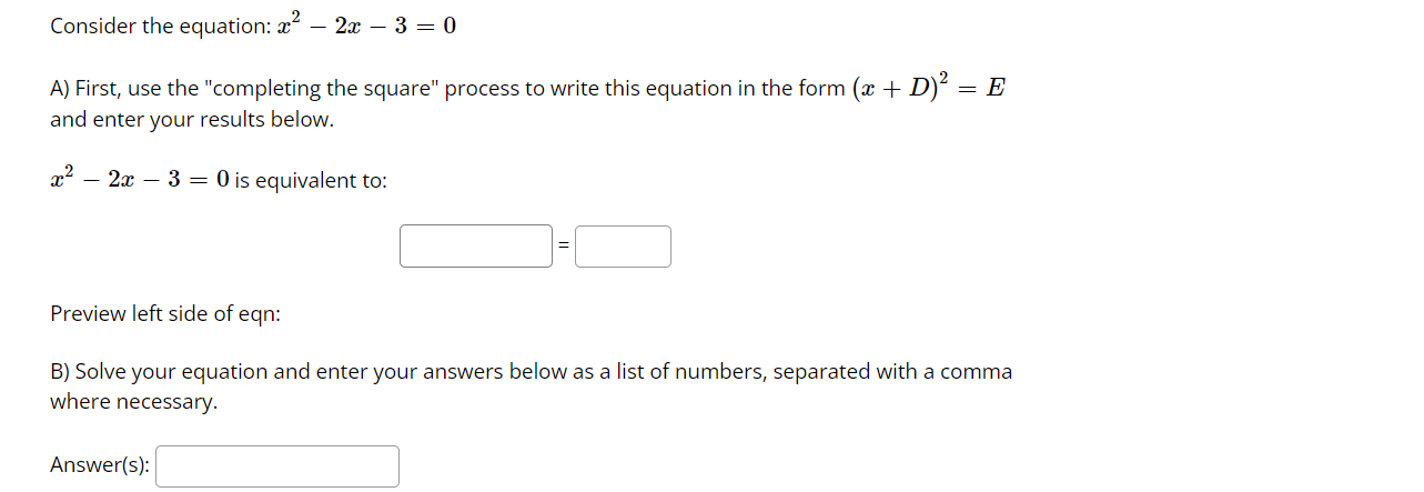 1) Solve the equation 8w + 6w - 9 = 0. Answer: W