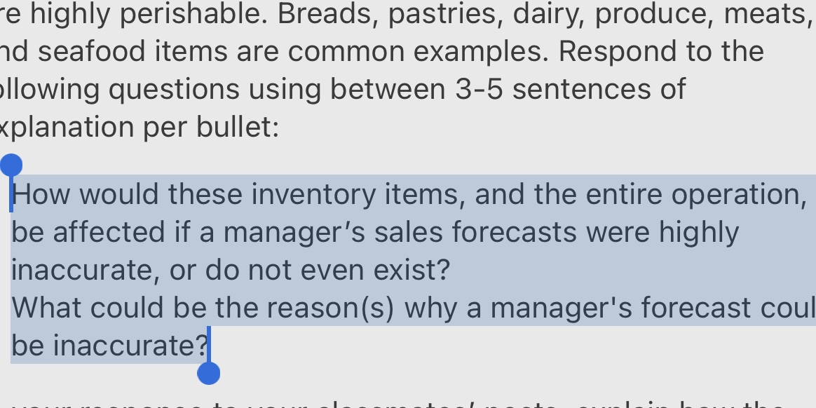 e highly perishable. Breads, pastries, dairy,