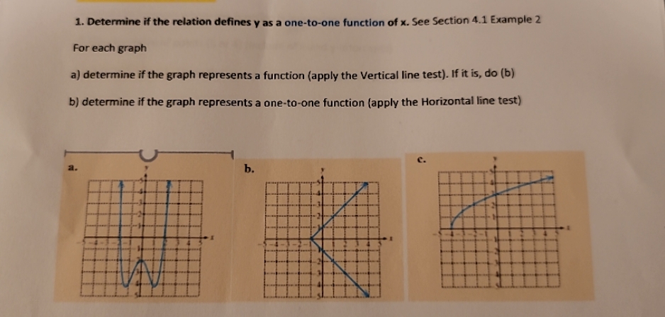 1. Determine if the relation defines y as a