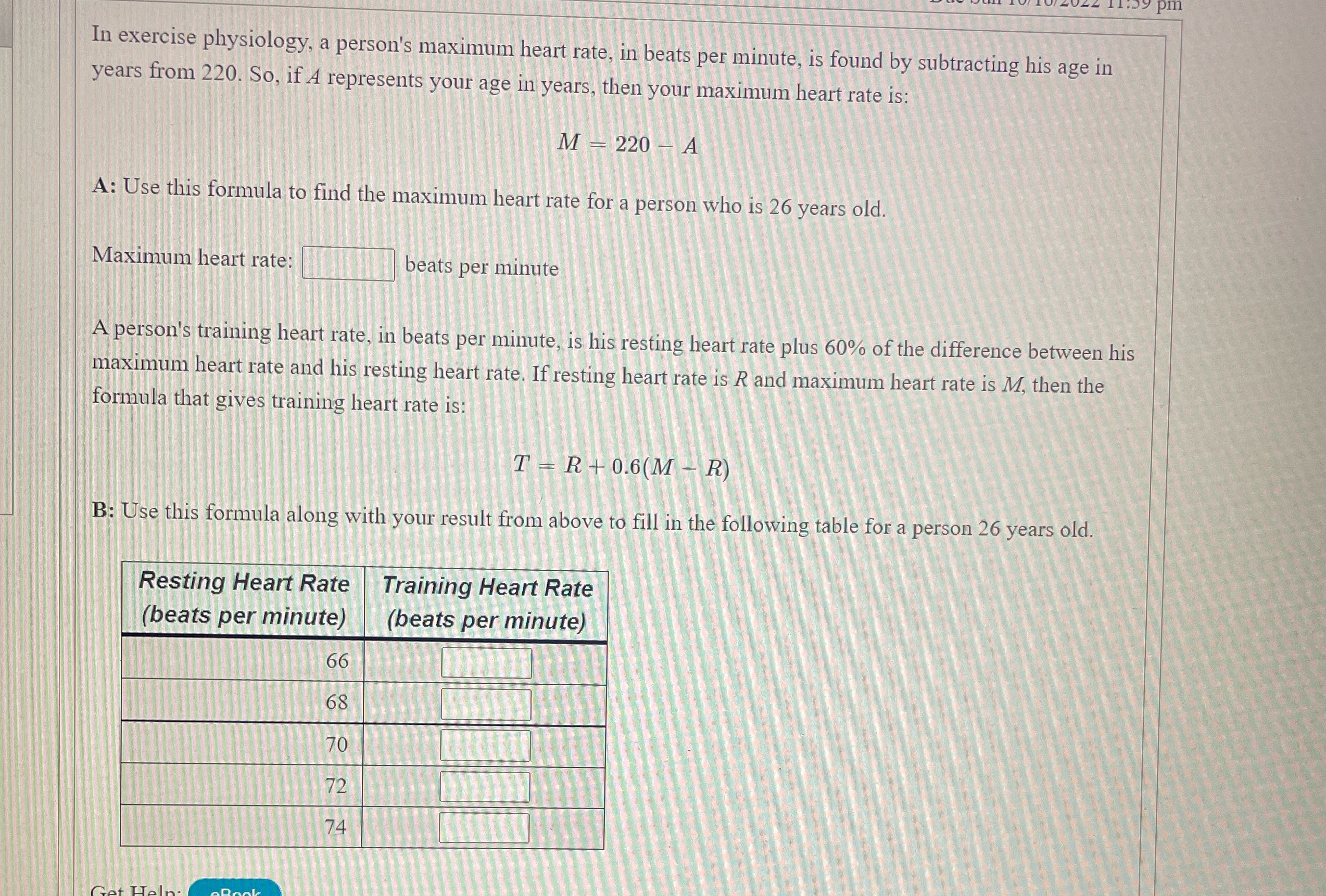In exercise physiology, a person's maximum