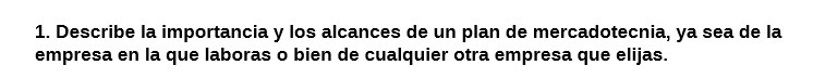 1. Describe la importancia y los alcances de un