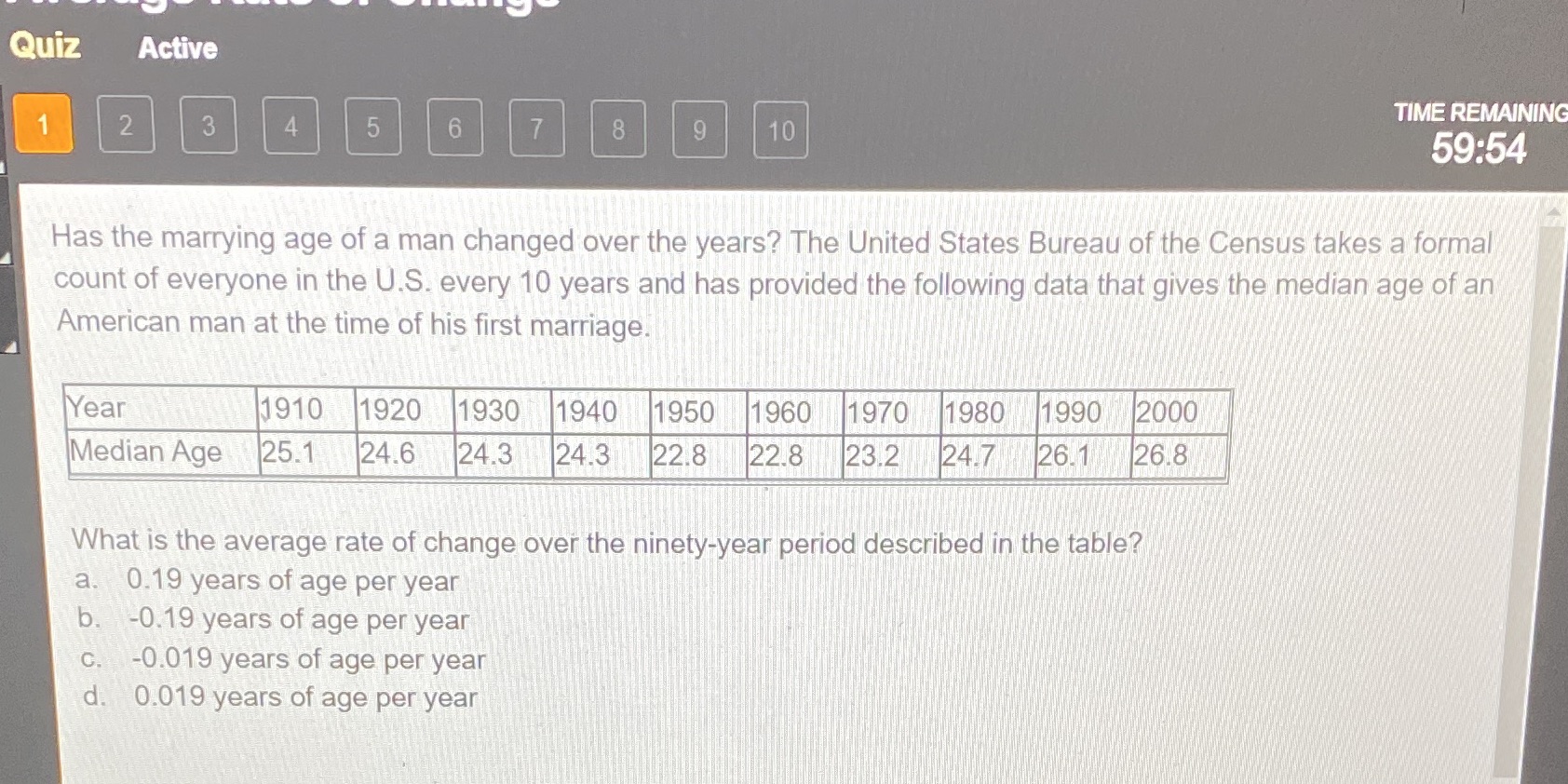 Quiz Active TIME REMAINING 2 3 4 5 16 8 9 10