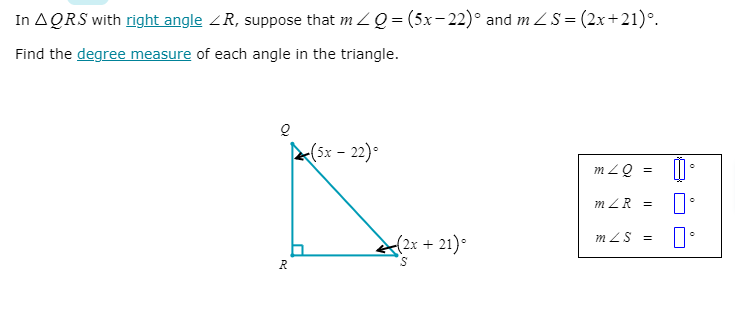 In A ORS with right angle _ R, suppose that m _ Q
