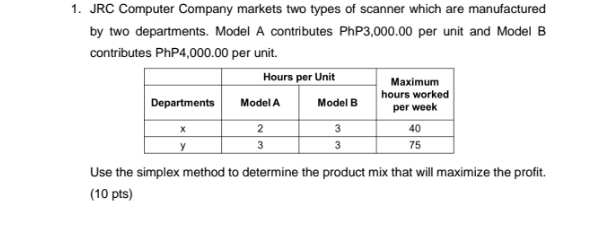 1. JRC Computer Company markets two types of