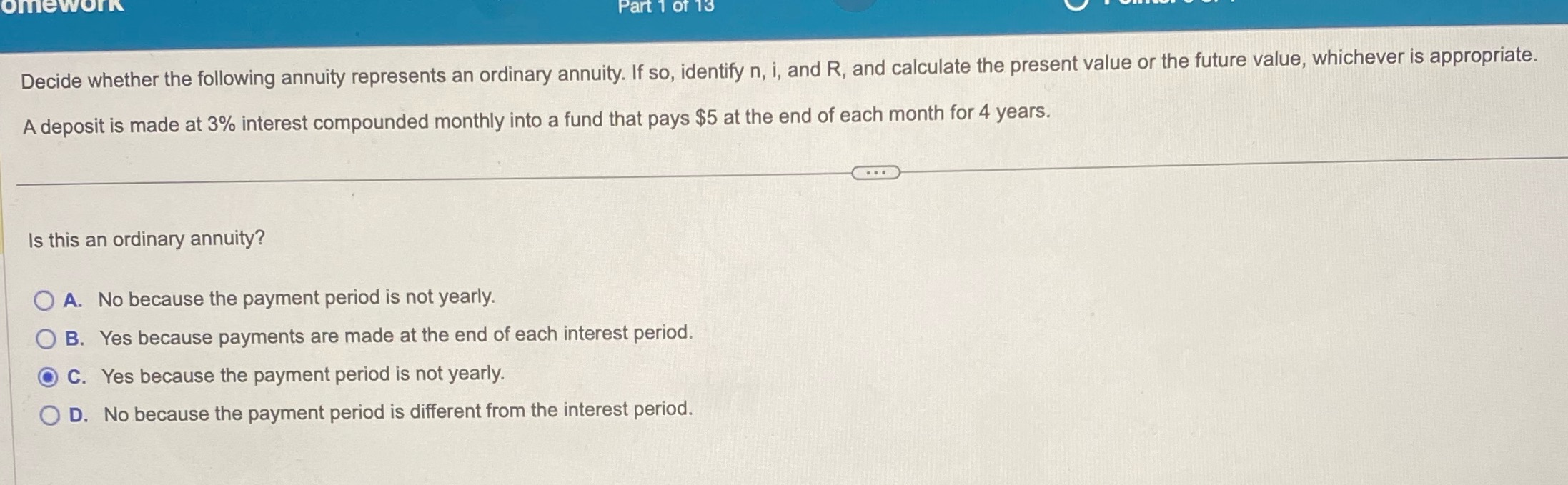 solve omework Part 1 13 Decide whether the