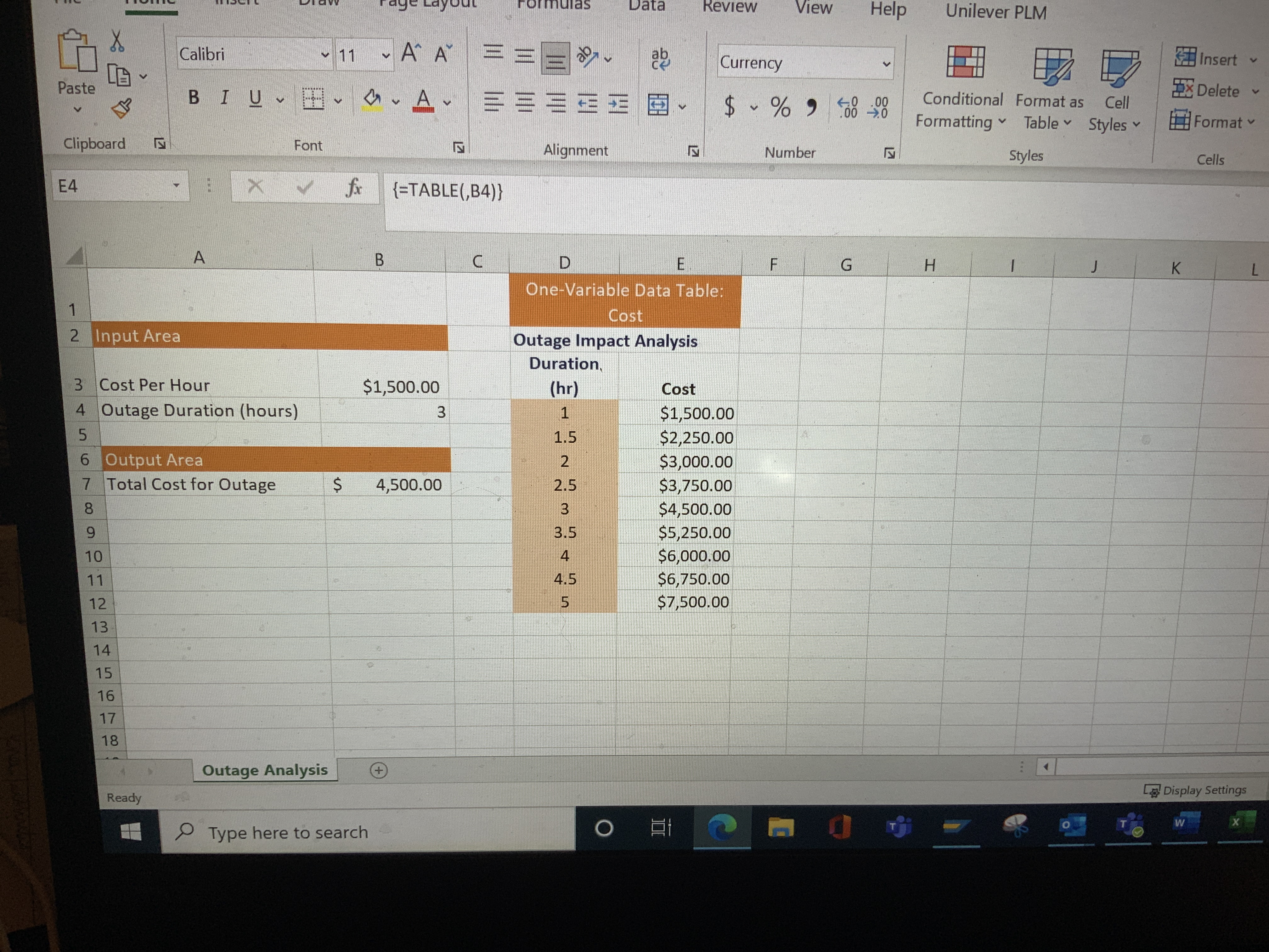 What-If Analysis - One Variable Data Table