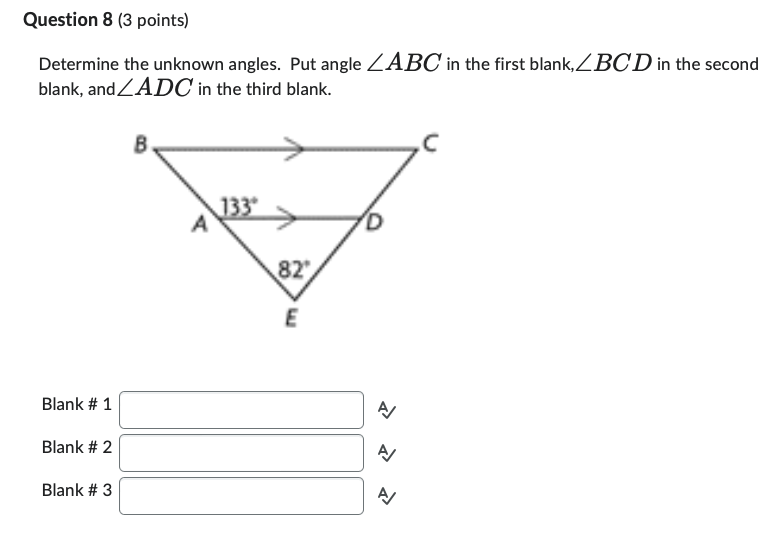 \f\f\fQuestion 8 (3 points) Determine the unknown
