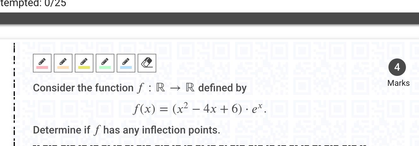 tempted: 0/25 4 Consider the function f : R - R
