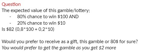 Question The expected value of this