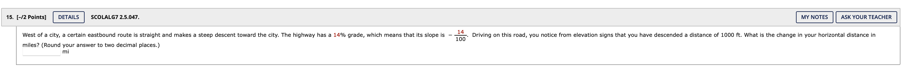 15. [-/2 Points] DETAILS SCOLALG7 2.5.047. MY