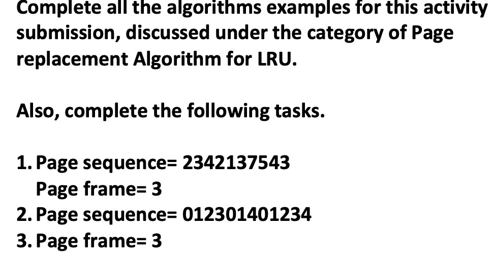 Complete all the algorithms examples for this