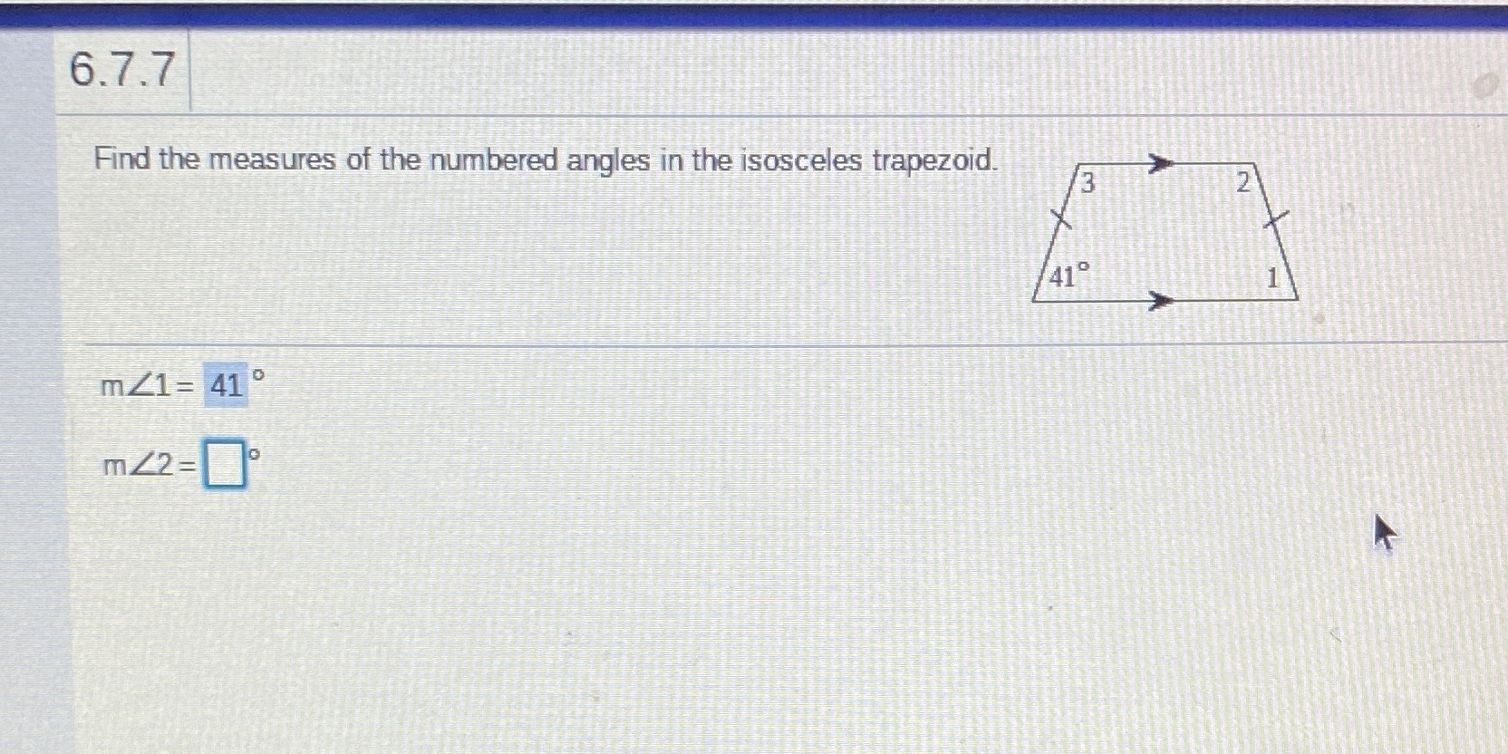 Question 5 6.7.7 Find the measures of the