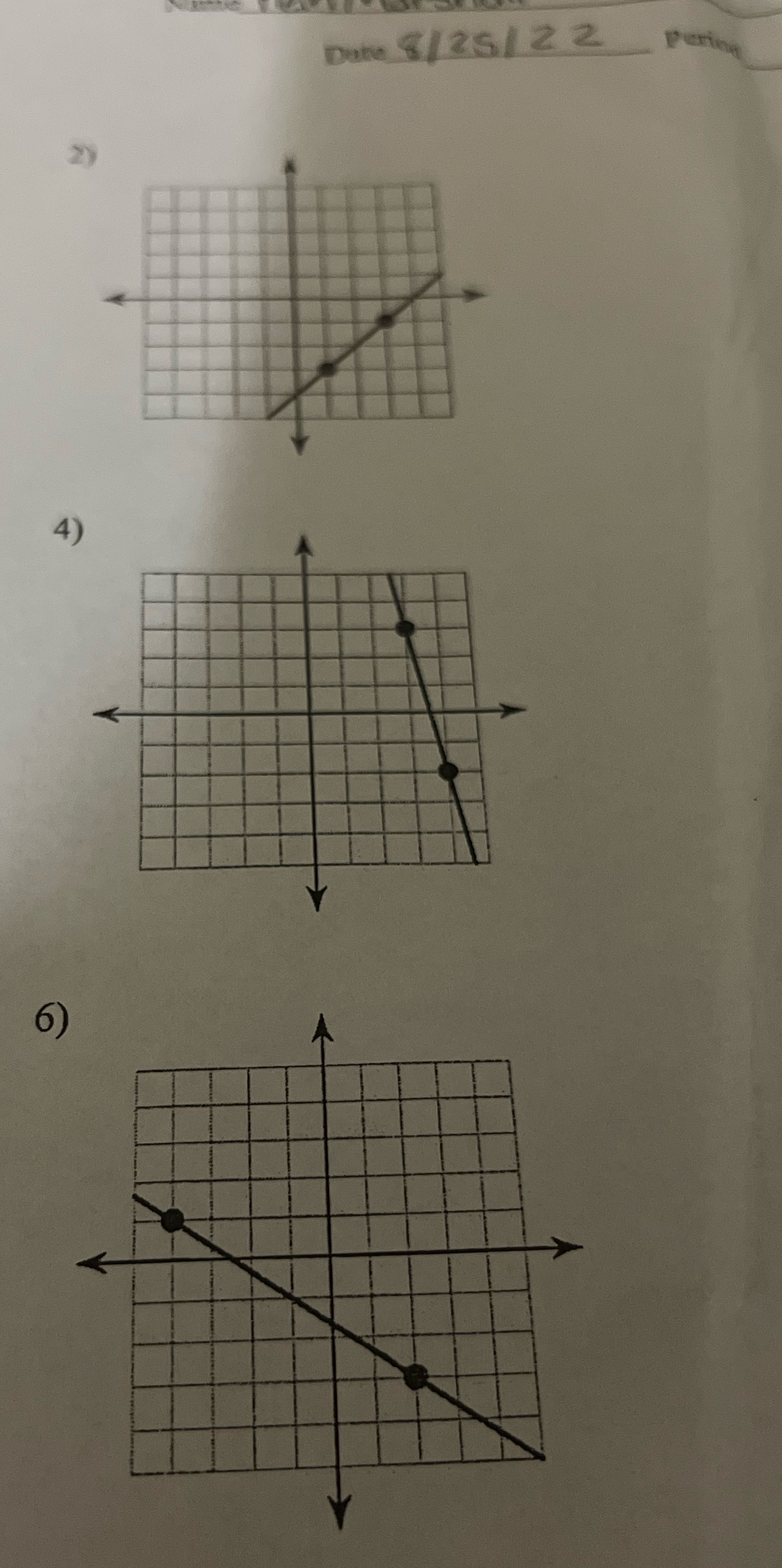 Find the slope of each line for those 3 questions