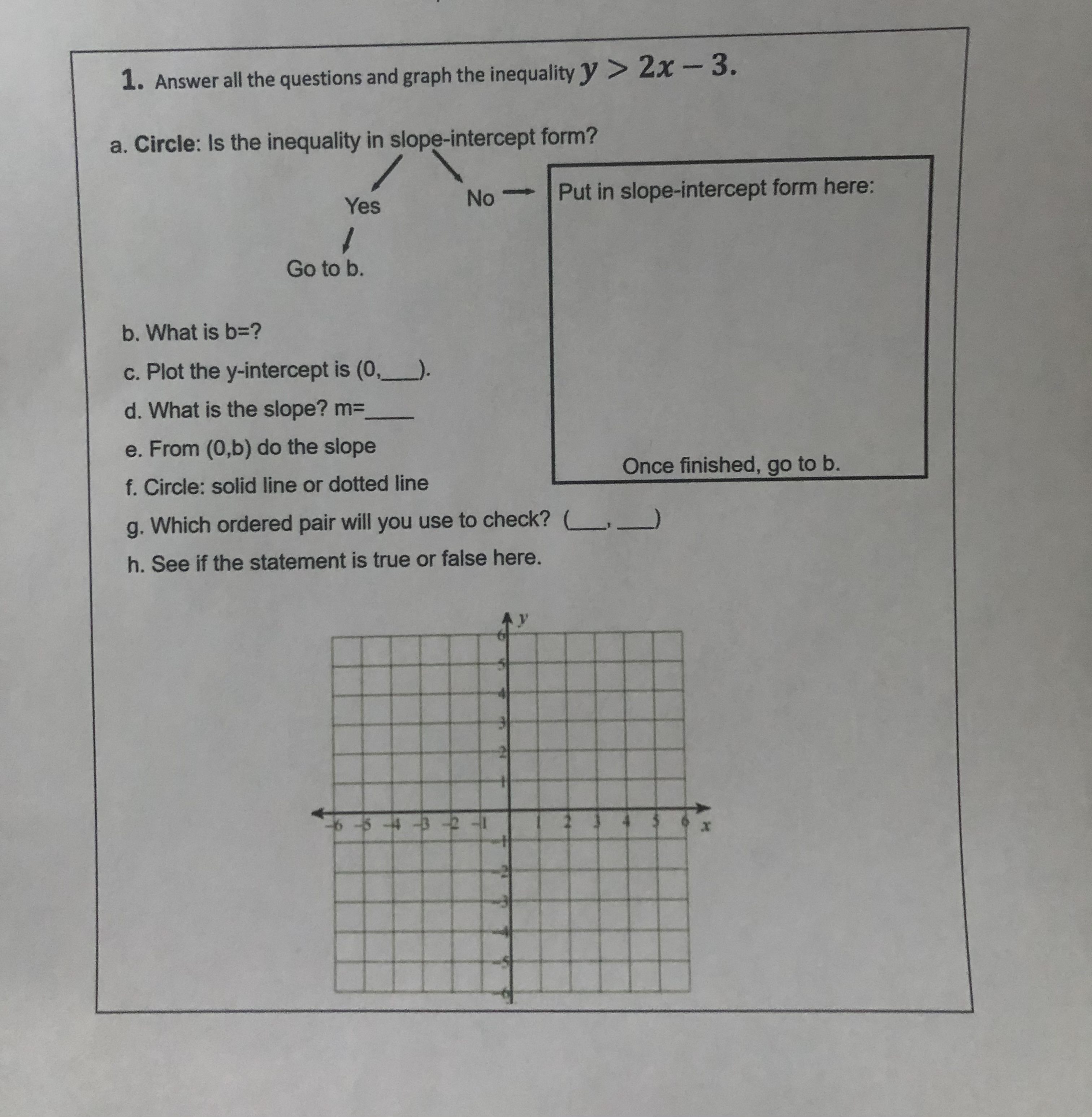 1. Answer all the questions and graph the