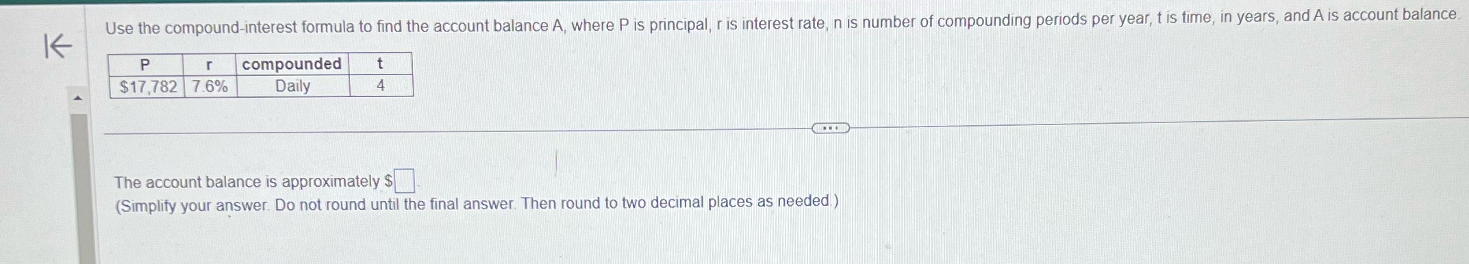 Solve quick please K Use the compound-interest