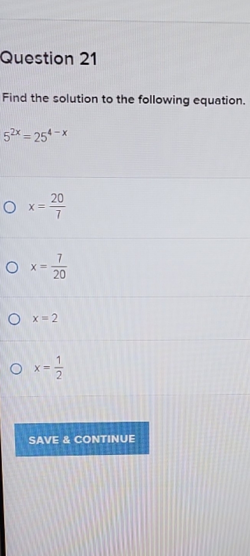 Q. 21 answer pls. Question 21 Find the solution