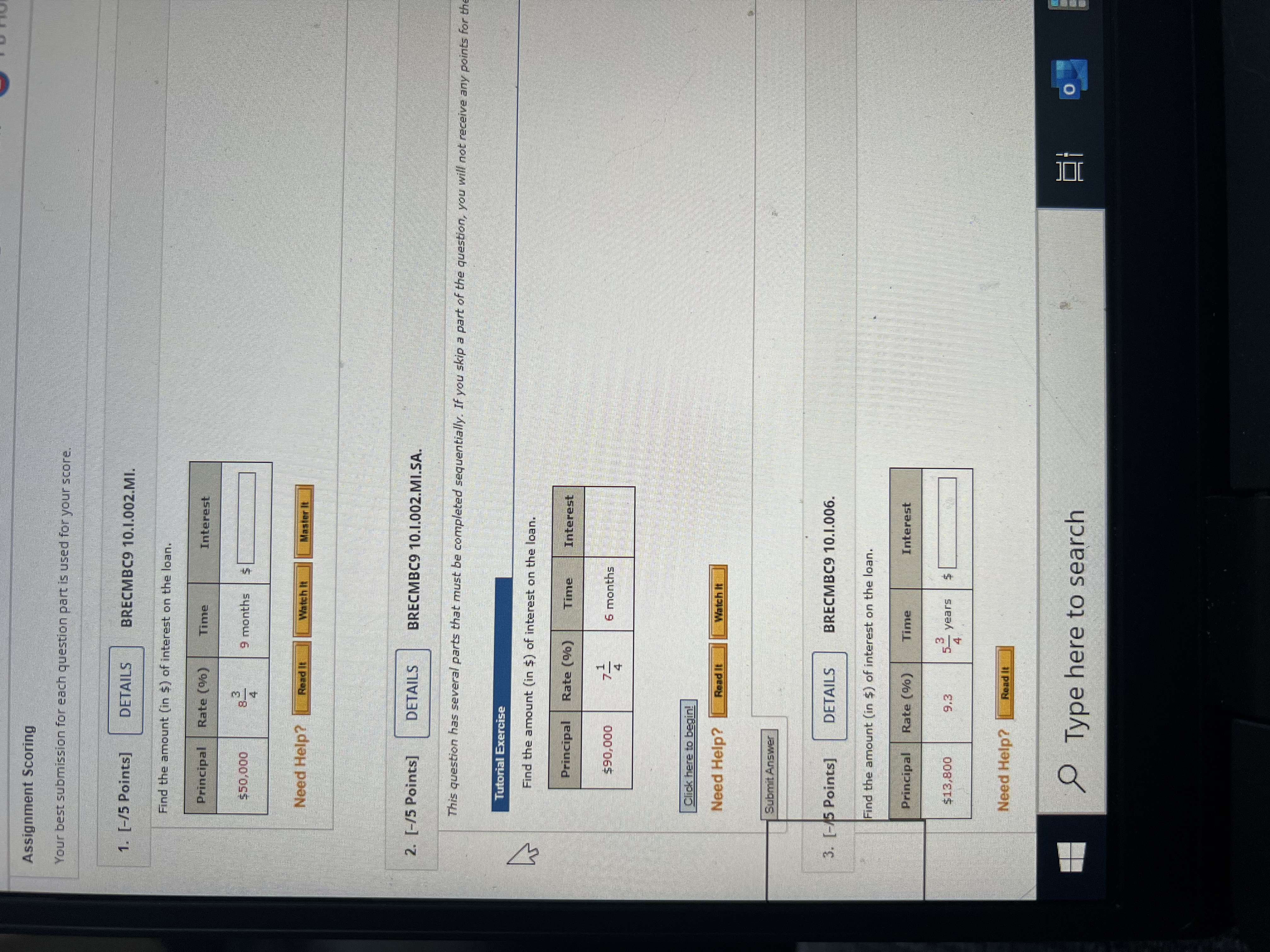 Assignment Scoring Your best submission for each