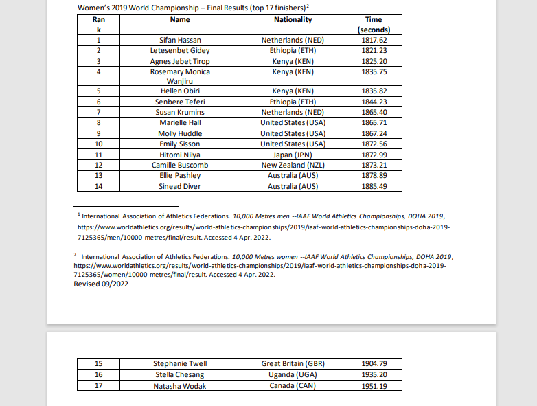 \f\fStatistics 8. the Olympic Games The 10,000