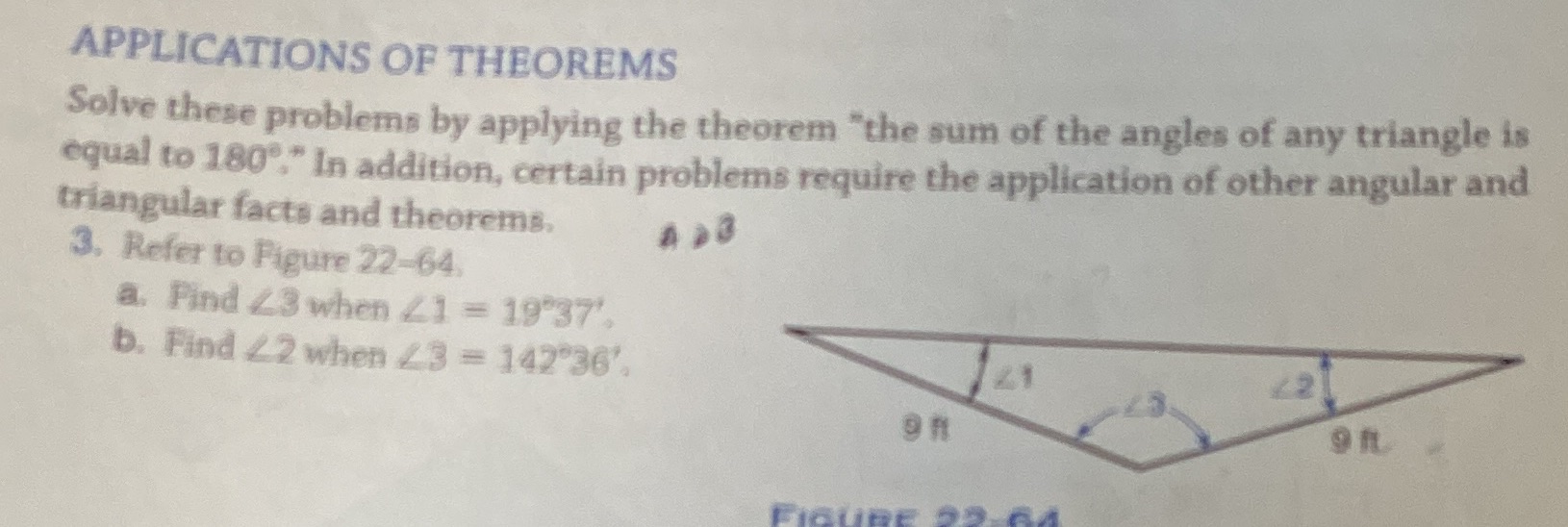 APPLICATIONS OF THEOREMS Solve these problems by