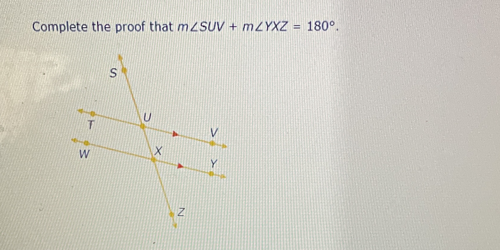 What is the reason for YXZ=VUX \f