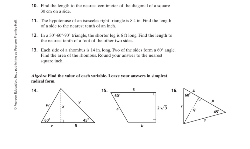 Find the value of each variable leave your