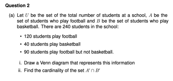 kindly answer it Question 2 (a) Let U be the set