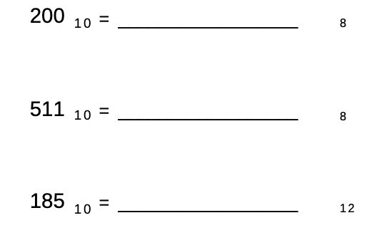 200 10 = 511 10 = 8 185 10 12