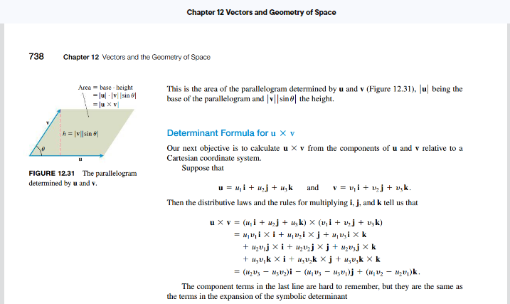Calculus 3 Section 12.4 Reading Assignment: The
