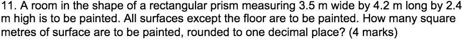 11. A room in the shape of a rectangular prism
