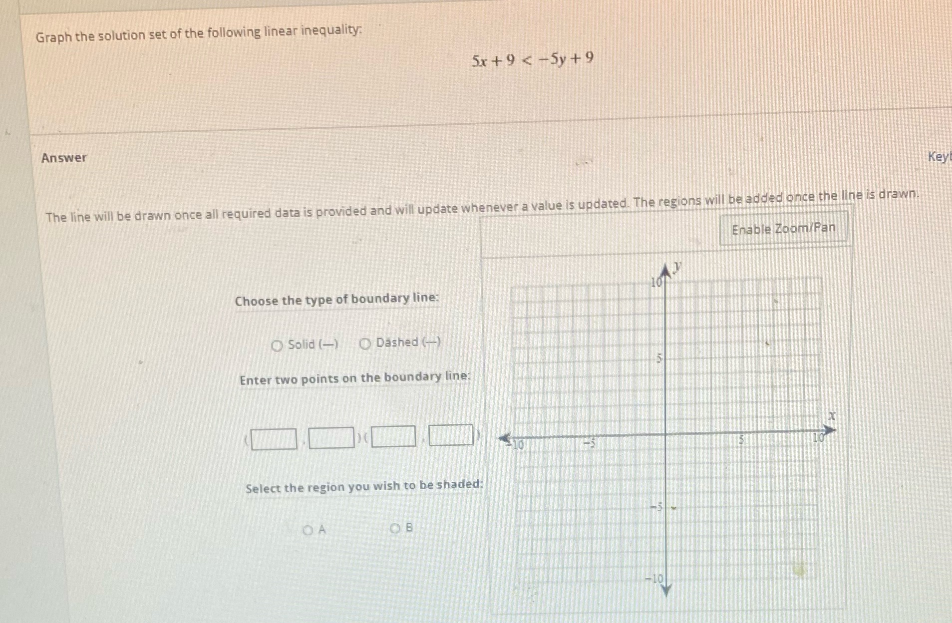 Graph the solution set of the following linear