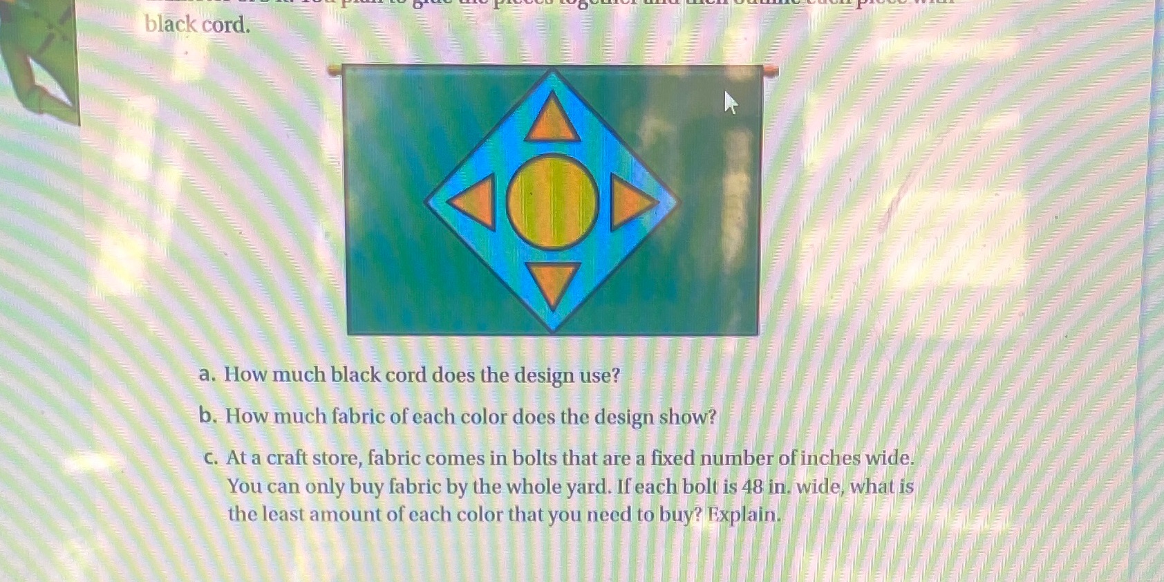 I need help with question c black cord. a. How
