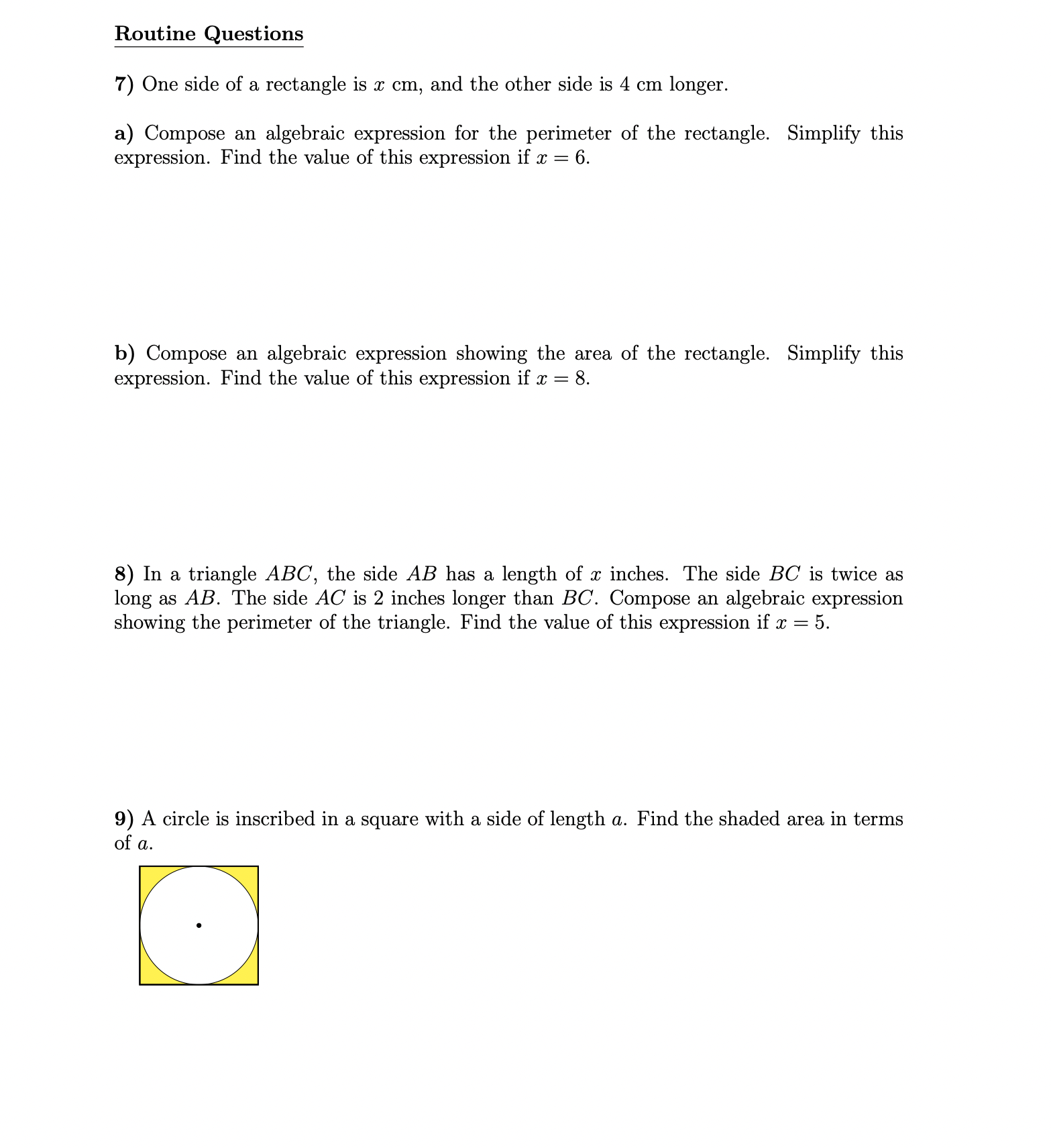 Homework 5 Name: Show all work. You should avoid