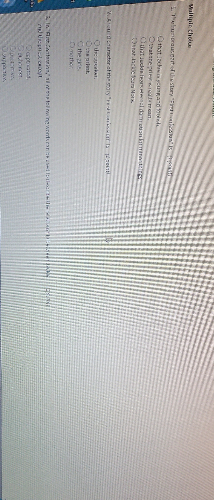 please help Multiple Choice 1. The humorous part
