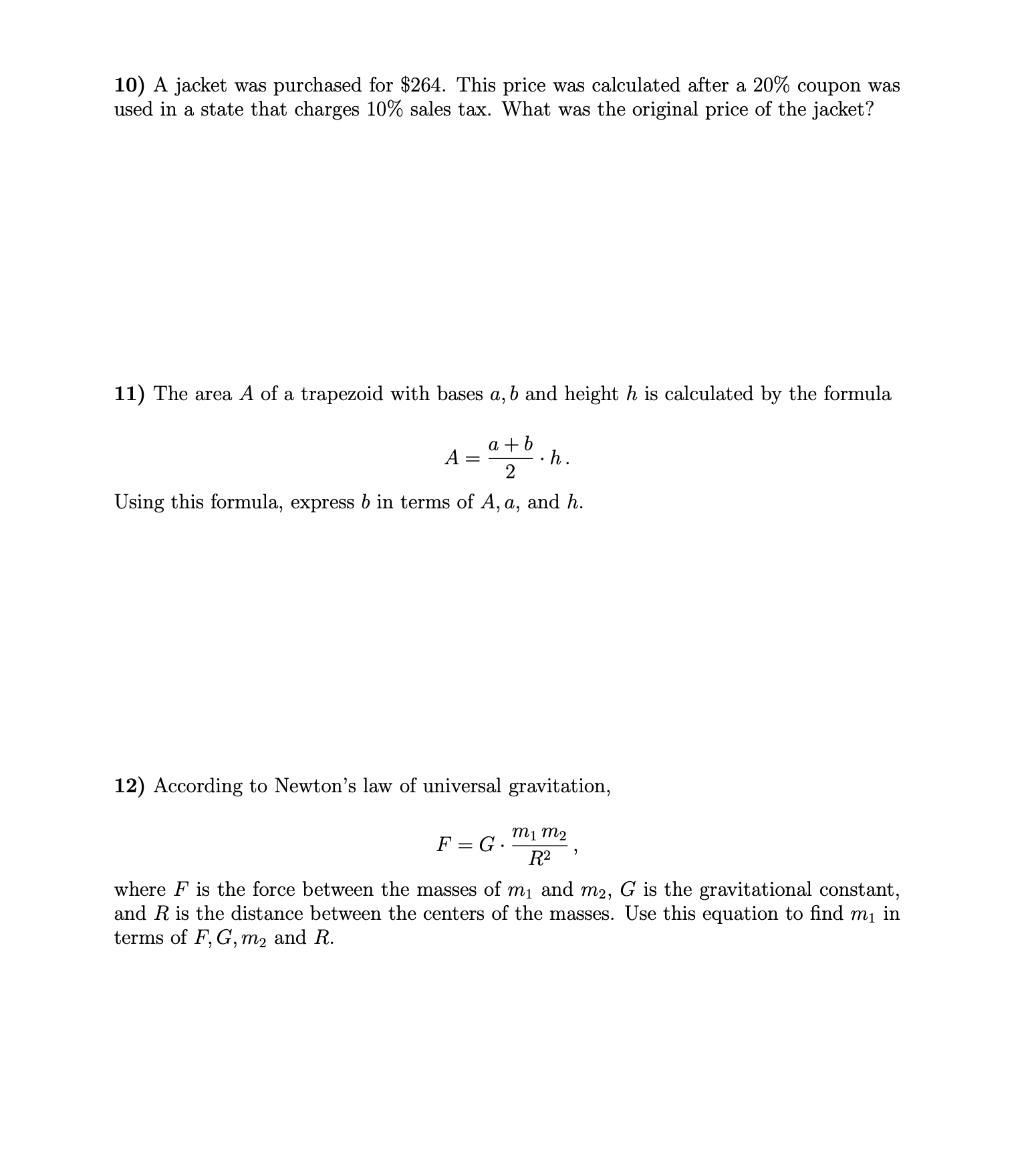 Homework 5 Name: Show all work. You should avoid