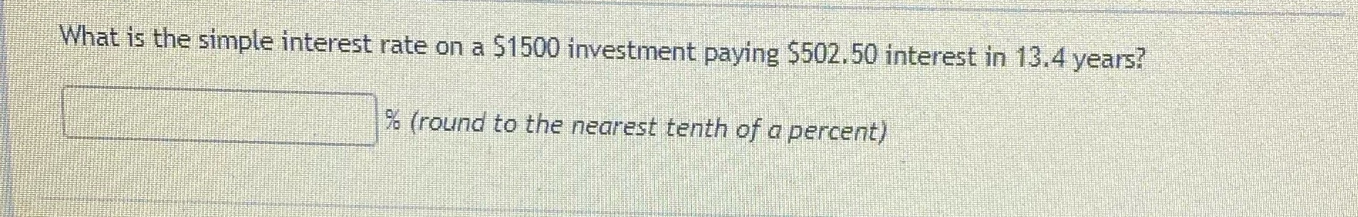 What is the simple interest rate on a $1500