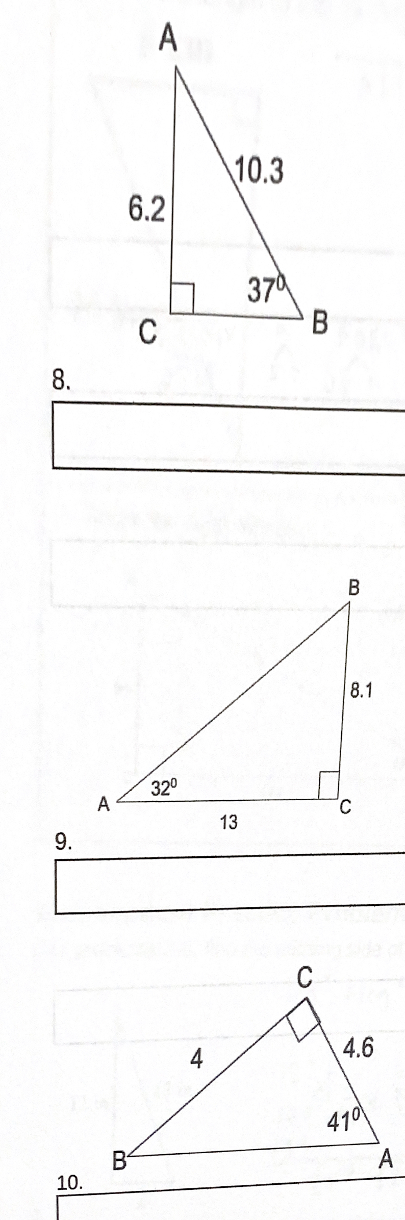 solve for triangle and show solution please.