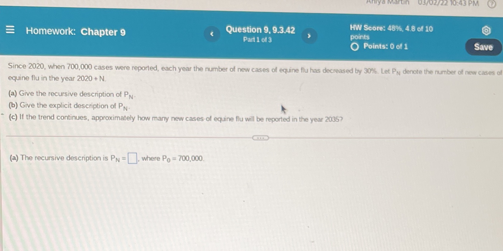 Need Answers for A,B,C Martin 03/02/22 10:43 PM