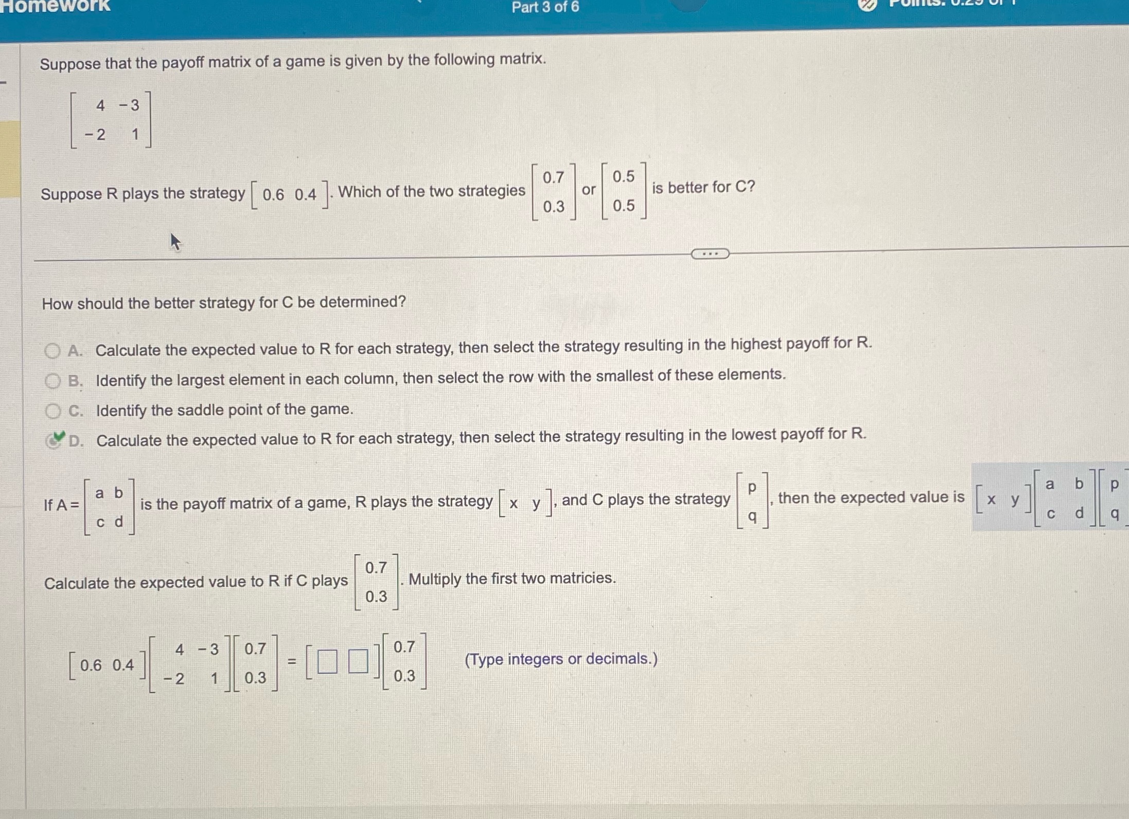 solve Homework Part 3 of 6 Suppose that the