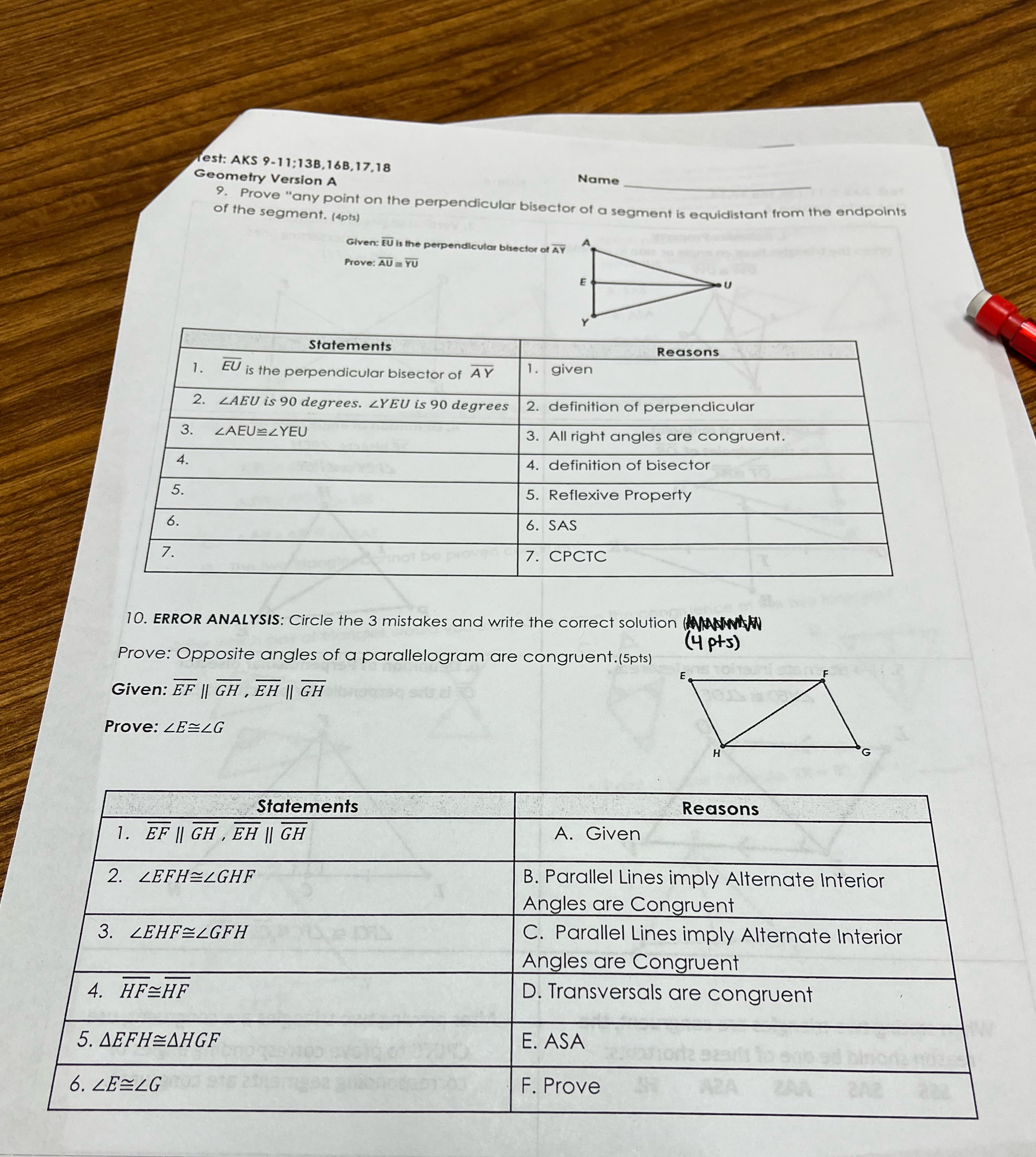 rest: AKS 9-11:138, 168, 17,18 Geometry Version A