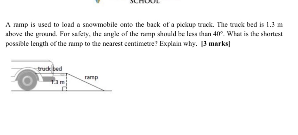 If BLHWL A ramp is used to load a snowmobile onto